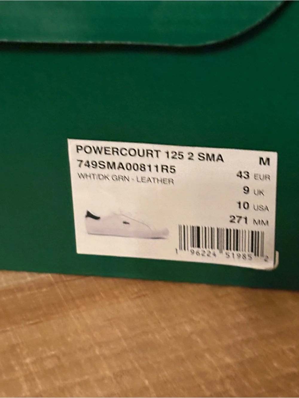 Lacoste Men's White Leather Sneakers with Green Crocodile Patch